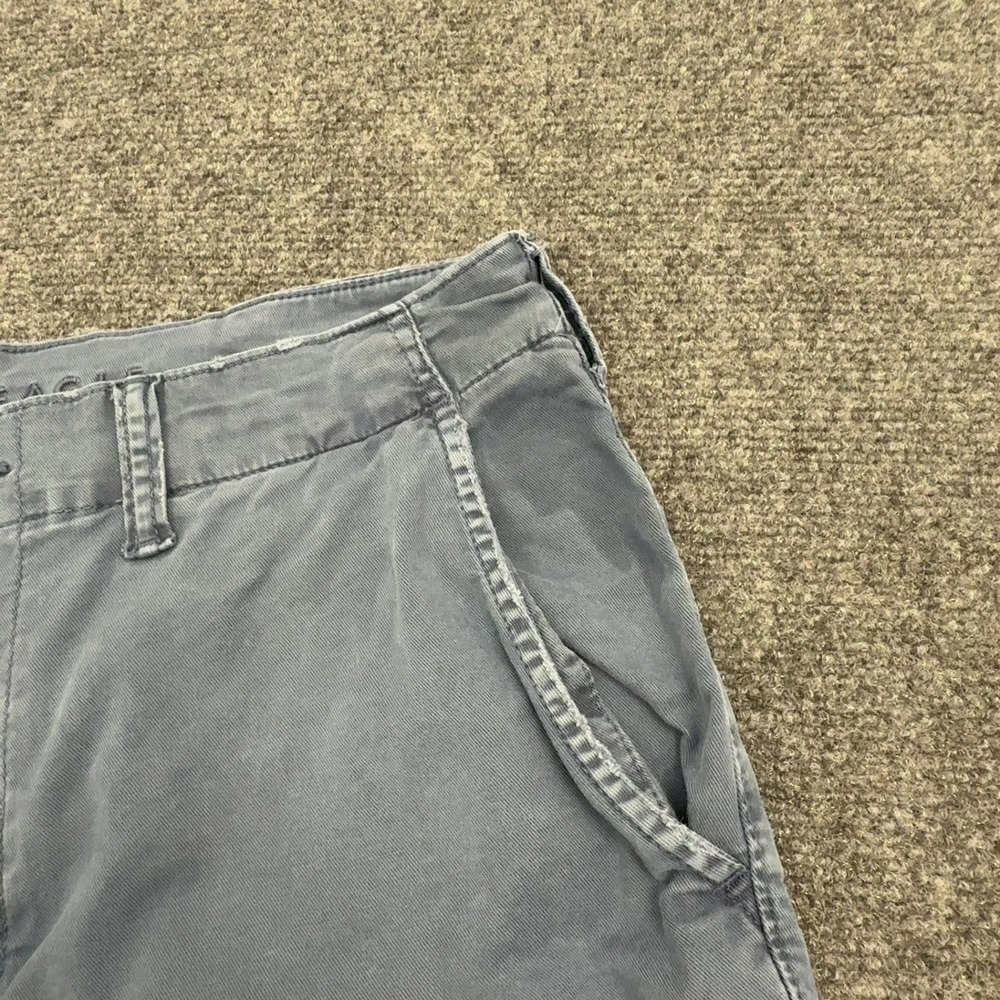 American Eagle Shorts Mens 32 Blue Cotton Flex Chino Flat Front Casual Summer - Picture 4 of 9
